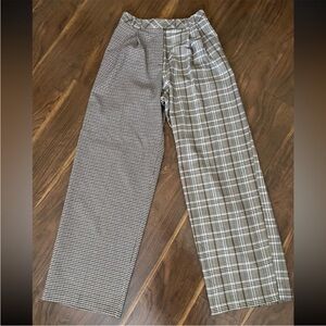 Topshop Plaid Wide Leg Pants